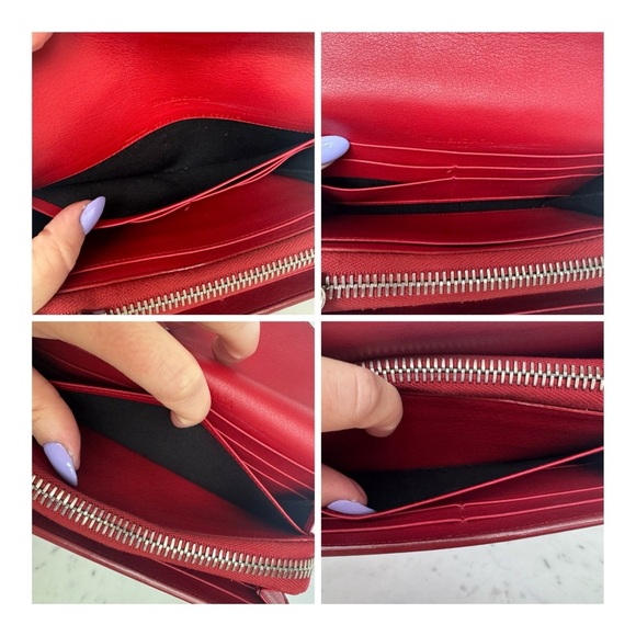 Balenciaga Red Leather Envelope Crossbody Wallet WOC - Picture 9 of 13